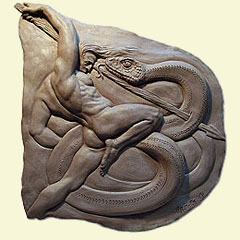 Snake fight (relief), Sculptor in Madrid