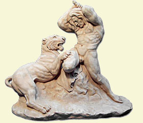 Fight with the tiger, Sculptor in Madrid